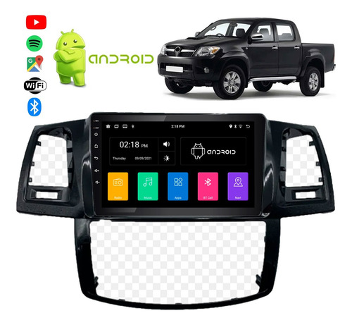 Central Multimídia Android Gps Toyota Hilux 2006 2007 2008