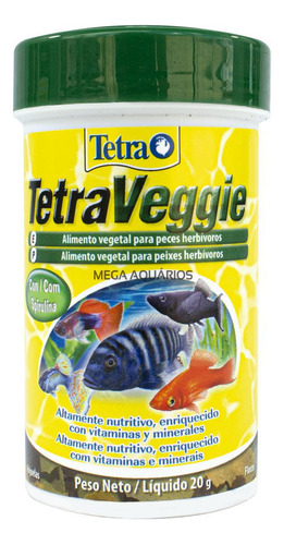 Tetraveggie Flocos 20g Alimento Vegetal Peixes Herbívoros