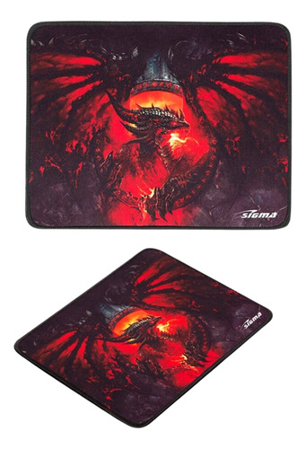 Mouse Pad Sigma 'x3' Gamer Antideslizante Dragon Rojo