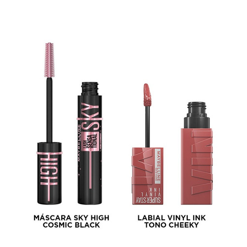 Imagen 2 de 7 de Kit Maybelline: Sky High Cosmic + Labial Vinyl Ink Cheeky