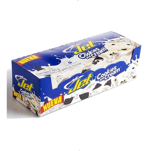 Chocolate Blanco Jet Cookies And Cream - Caja X 6 Und