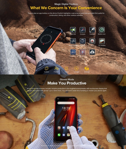 Armor 8 Pro - Telefono Resistente Agricola Construcción
