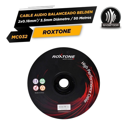 Imagen 3 de 7 de Rollo De Cable Balanceado Belden 2x018mm Roxtone Mc032