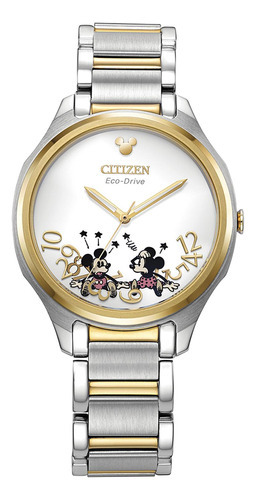 Reloj Citizen 61498 Em0754-59w Mujer Minnie & Mickey Mouse Color de la correa Plata Color del bisel Multicolor Color del fondo Plateado 61498