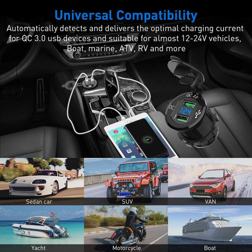 I Plug Charger Usb Quick Charge 3.0 For Motorcycle