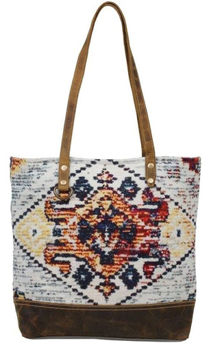 Myra Bag Street Dancer Tote Bag Lona, Alfombra Y Cuero Recic