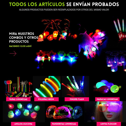 Imagen 9 de 10 de Pack Cotillon Luminoso Combo Economico Doble + Vincha Corona