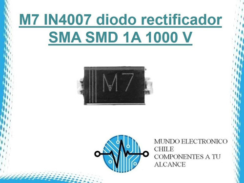 5 X M7 In4007 Diodo Rectificador Sma Smd 1a 1000 V