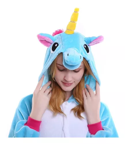 Pijama Kigurumi Polar Celeste Kawaii | Cuotas sin interés