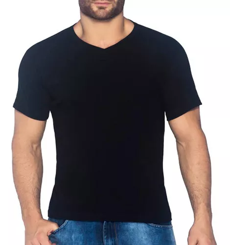 Sin aliento Bajo Berri Camiseta Cuello V Negro Para Hombre Croydon