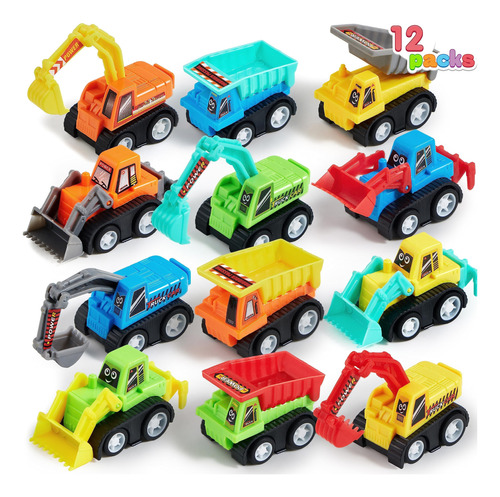 Joyin Juego De 12 Autos De Tracción Hacia Atrás, Mini Veh.