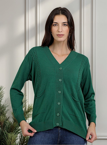 Cárdigan Aleshandra Mujer Escote V Larga Otoño/invierno