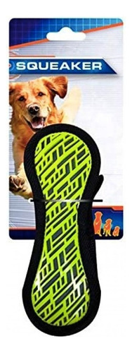 Juguete Pesa Nerf Dog Nylon Con Chirriador Reforzada Kiv Color Amarillo