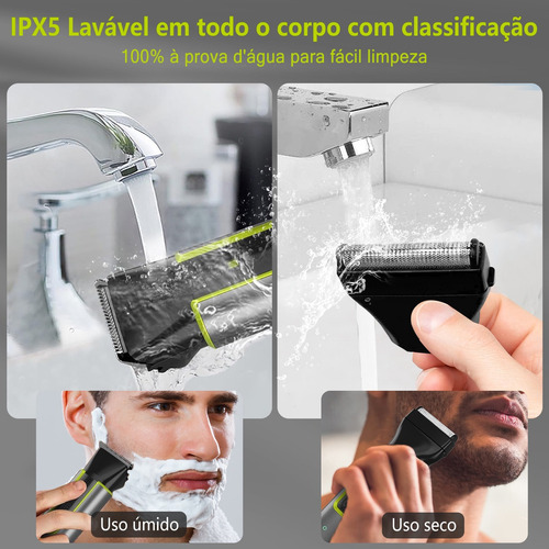 All-in® Barbeador Elétrico Aparador De Barba Cabelos 4 Em 1