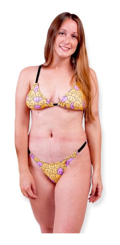 Imagen 3 de 6 de Bombacha Triangulo Emoji Smile Bikini