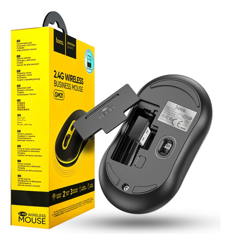 Ratón Mouse Inalámbrico Gm21 2.4g Dpi Ajustable Negro