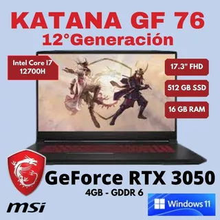Laptop Gamer Msi Katana Gf76 Nvidia Geforce Rtx 3050 12° Gen