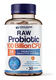 Raw Probiótic Digestive Enzymes 100billion Cfu 34strain 30u