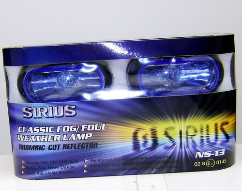 Faros Auxiliar Halogeno Ovalado Marca Sirius Bombillo H3