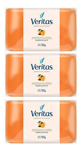 Jabón Veritas De Glicerina Naranja Y Limón Pack X3 