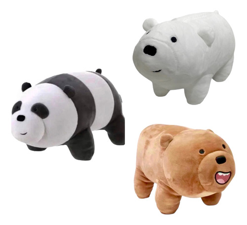 Set Peluches Osos Escandalosos Panda Polar Pardo Pack X3