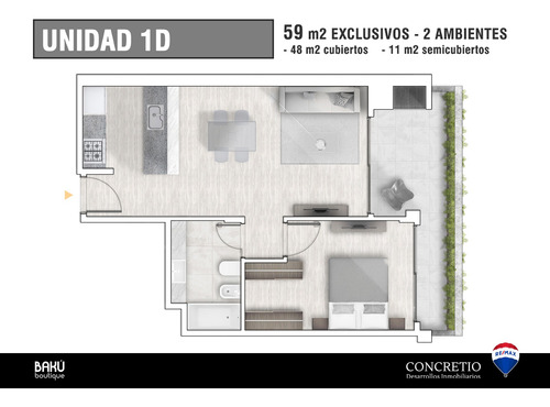 Imagen 2 de 18 de Depto. 2 Ambientes, Balcon Con Parrilla, Pozo
