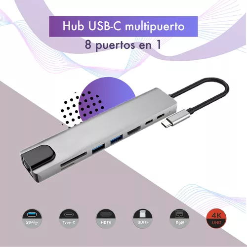 Hub Adaptador Usb C A Hdmi + 2x Usb 3.0 + Sd / Micro Sd / Aluminio