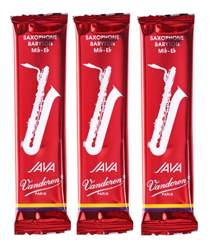 Kit 3 Palhetas Vandoren Java Red - Sax Baritono 3,5