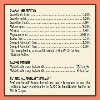 Avoderm Natural Salmon Formula Canned Wet Cat Food, 5.5-ounc