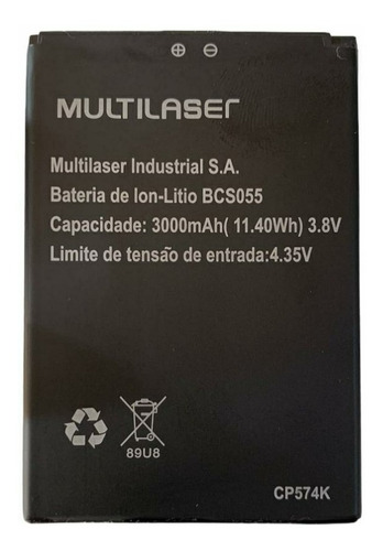 Flex Carga Bateria Bcs055 Multilaser Ms60f P9055 Original