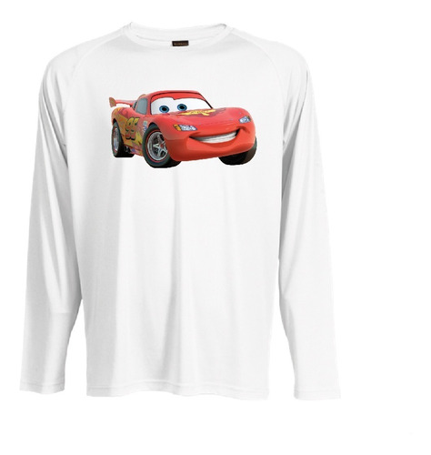 Camiseta Polar Manga Larga Polera Niño Cars Rayo