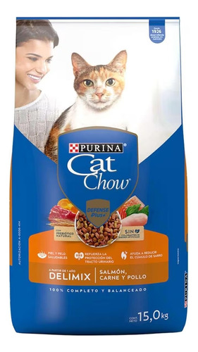 Alimento Cat Chow Delimix De 15kg + 12 Kg De Arena Alfa Cat