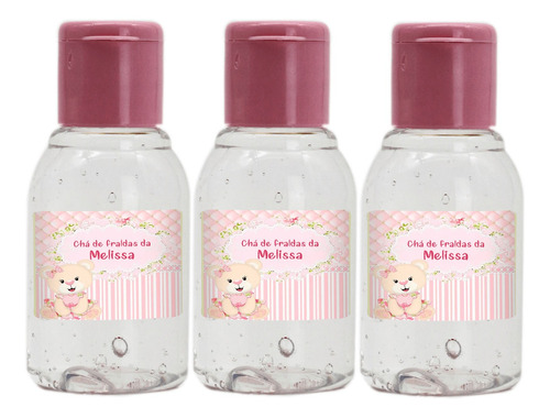 Kit 120 Lembrancinhas Álcool Em Gel 70% Personalizado Menina