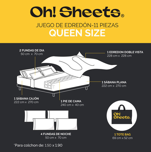 Oh! Sheets Juego De Edredon Microfibra 11 Piezas Queen Size Rojo / Azul Marino Lisa