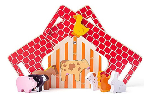 Bigjigs Toys Farm House Shape Sorter  Juguete De Madera Cla