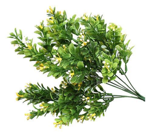 Flores Artificiales Amarillas, Hojas Y Plantas Con Forma Rea