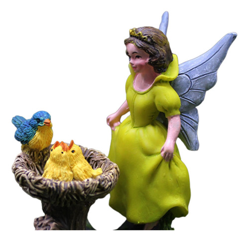 Figuras De Hadas De Jardín Y Pájaros, Decoración De