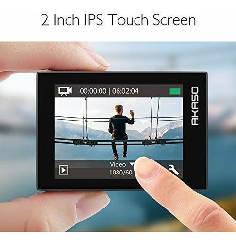 Imagen 2 de 5 de Akaso Ek7000 Pro Cámara De Acción 4k Con Pantalla Táctil