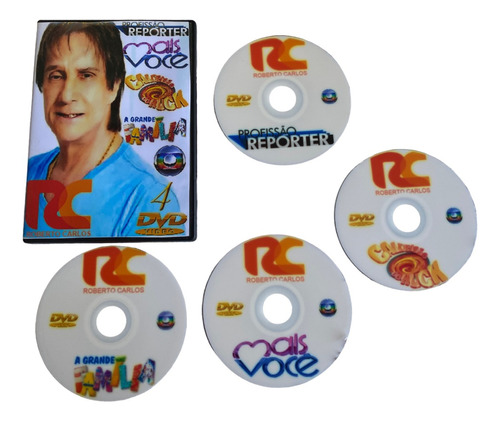4 Dvd Roberto Carlos (caldeirão, Mais Você, A Grande Família