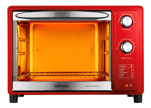 Forno Elétrico Lenoxx Red Gourmet 36l - 220v Cor Vermelho