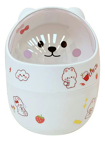 Escritorio Tapa Papelera Mini Kawaii Lindo Oso Caja