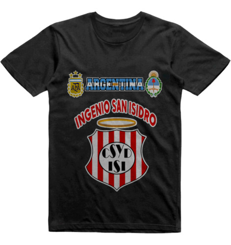 Remera Algodon Negra Club Ingenio San Isidro Campo Santo