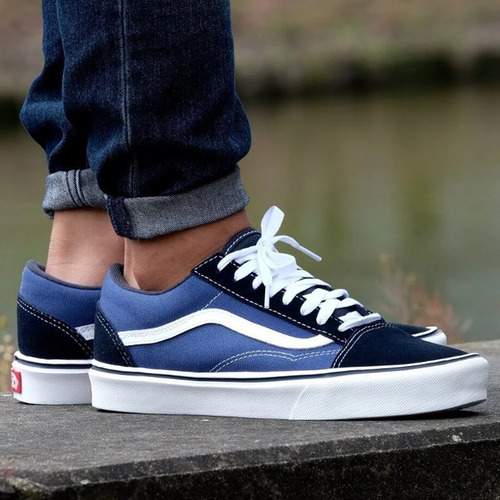 Tenis Vans Old Skool - 0d3hnvy - Azul Acero - Unisex