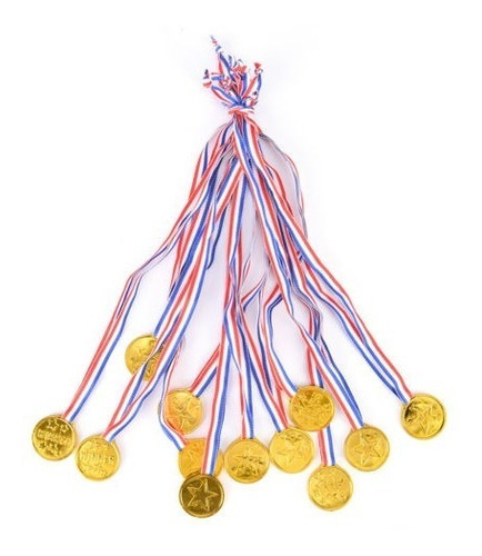 12pcs Plástica De Los Niños Ganadores De Oro Medallas Niños 