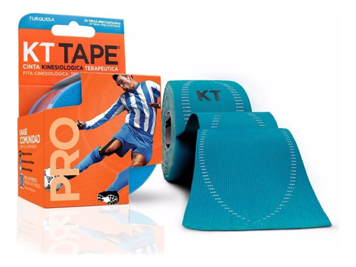 Cinta Kinesiológica Neuromuscular Kt Tape Pro Sintético Color Turquesa