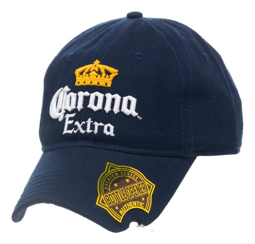 Corona Beer Crown Logo Bordado Liso Azul Ajustable Snapback 
