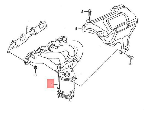 Múltiple Escape Catalizador Vento 2013-2022 Volkswagen Orig