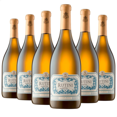 Vino Rutini Chardonnay Blanco 750ml Botella Mendoza Pack X6