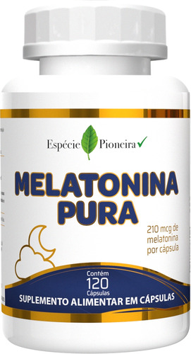 Melatonina Pura- 120 Cápsulas Matéria Prima Importada- Forte Sabor Sem Sabor