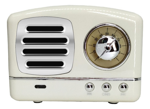 Imagem 9 de 9 de Caixa De Som Portatil Retro Vintage Bluetooth Lt-s005 Branco